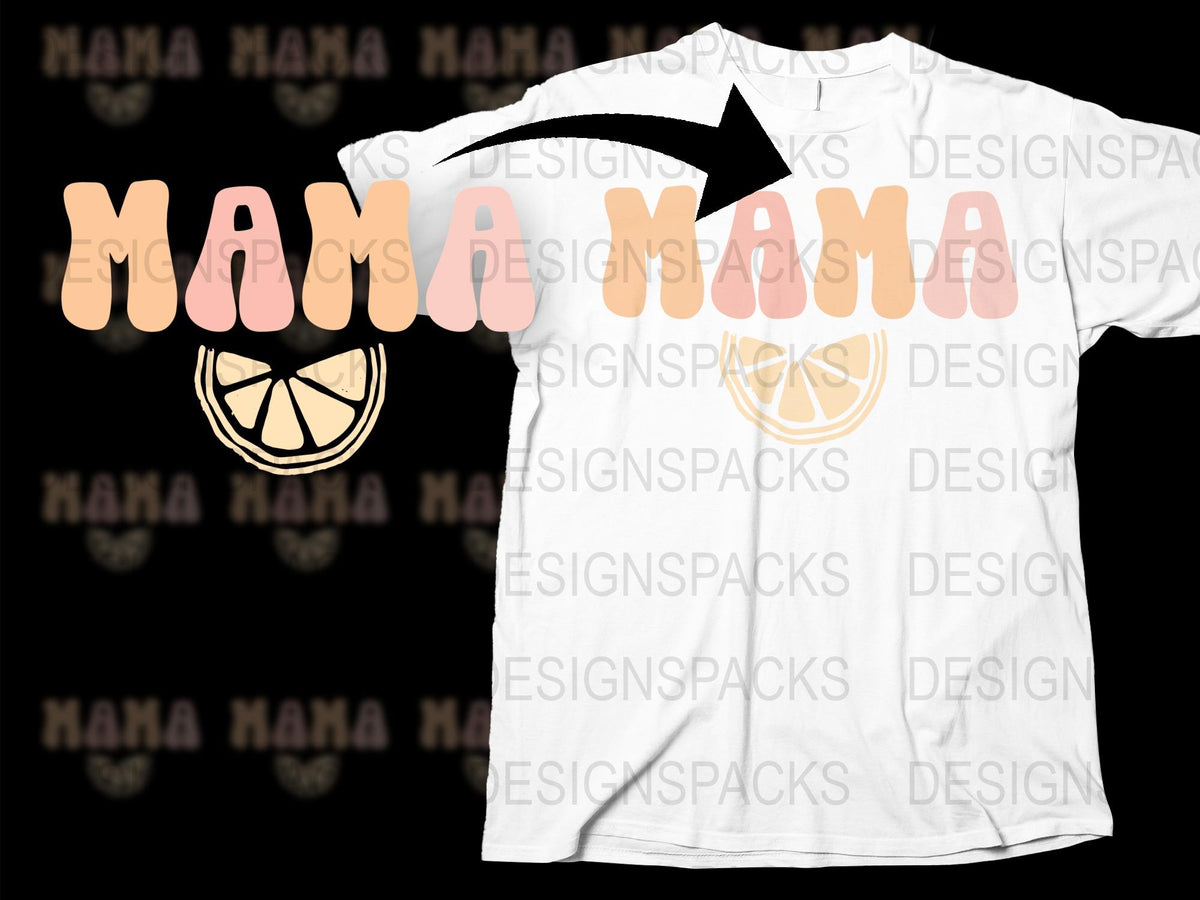 Mama Lemon Graphic T-Shirt, Fresh Citrus Design Summer Tee, Casual White Shirt for Women, Cute Mom Gift