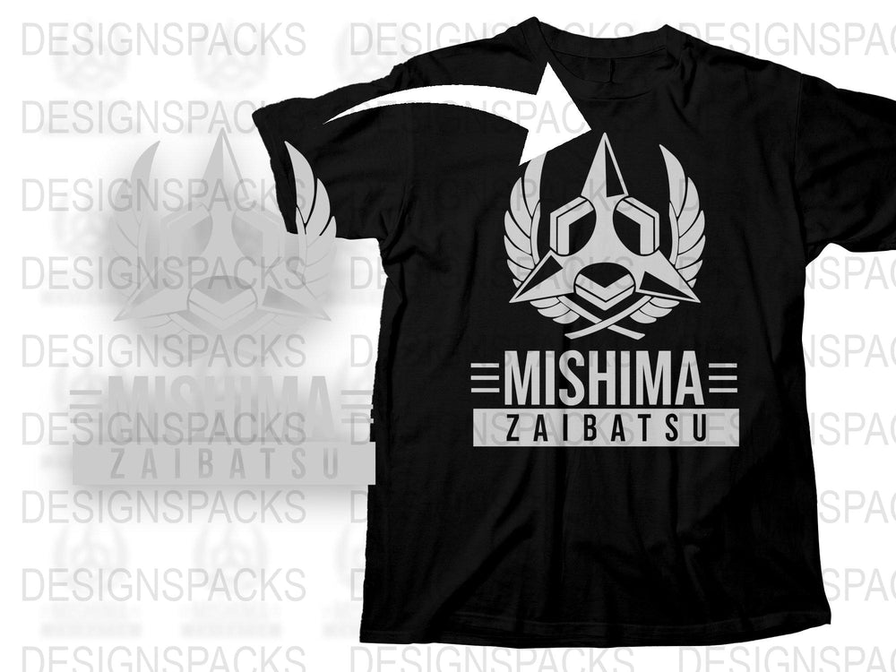 Mishima Zaibatsu T-Shirt, Tekken Inspired Black Tee, Gaming Fan Apparel, Graphic Shirt for Gamers