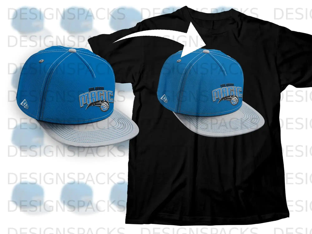 Orlando Magic Cap and Black T-Shirt Combo Set