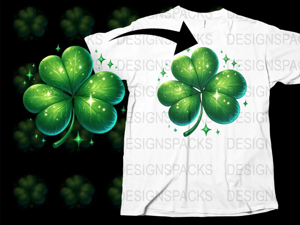 St. Patrick's Day T-Shirt, Lucky Clover Neon Glow Graphic Tee, Unisex Irish Festival Apparel