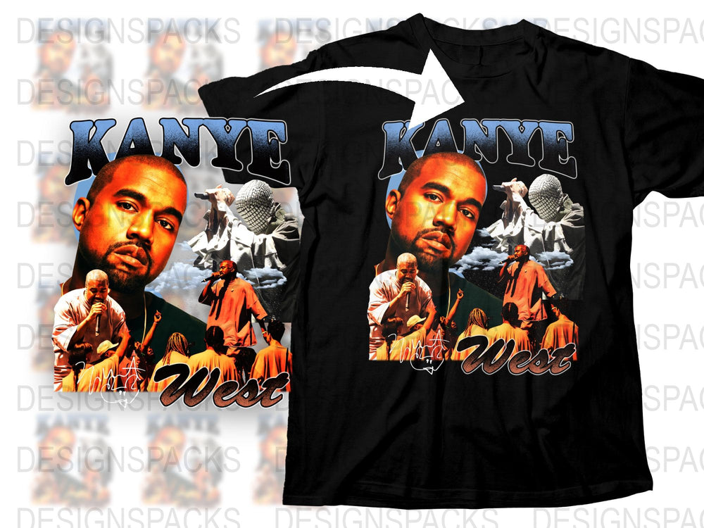 Kanye West Graphic T-Shirt, Vintage Hip Hop Tee, Music Legend Fan Merchandise, Unisex Black Shirt
