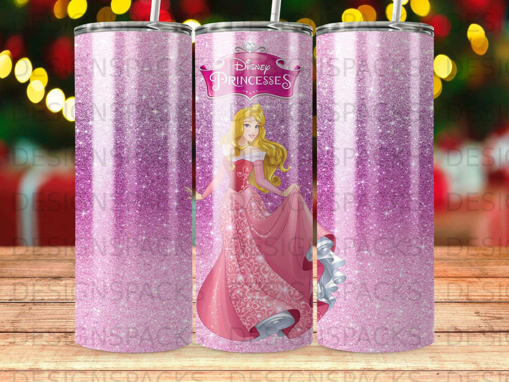 Disney Princesses Aurora Pink Glitter Sparkly Tumbler product type