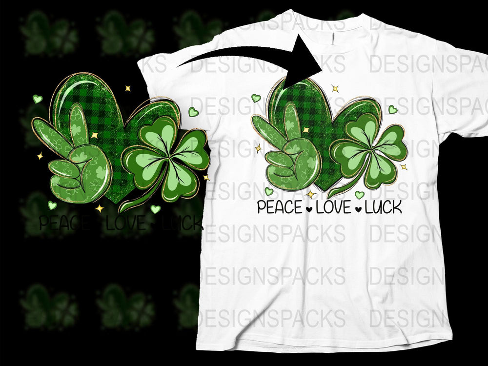 St. Patrick's Day T-Shirt, Lucky Clover Print, Green Shamrock Graphic Tee, Irish Celebration Apparel