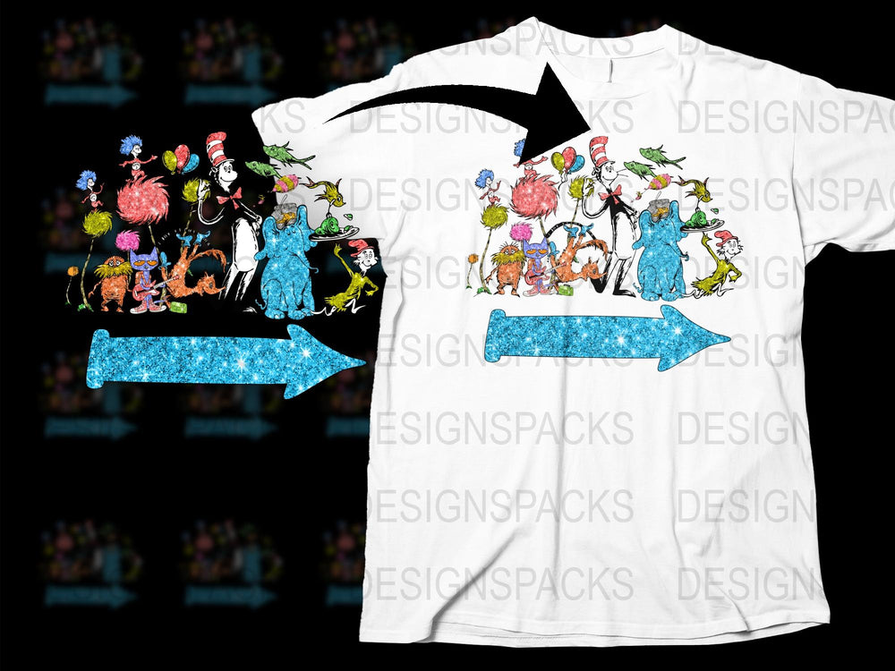 Colorful Alice in Wonderland T-Shirt, Unique Graphic Tee, Fairytale Characters, All Sizes Available