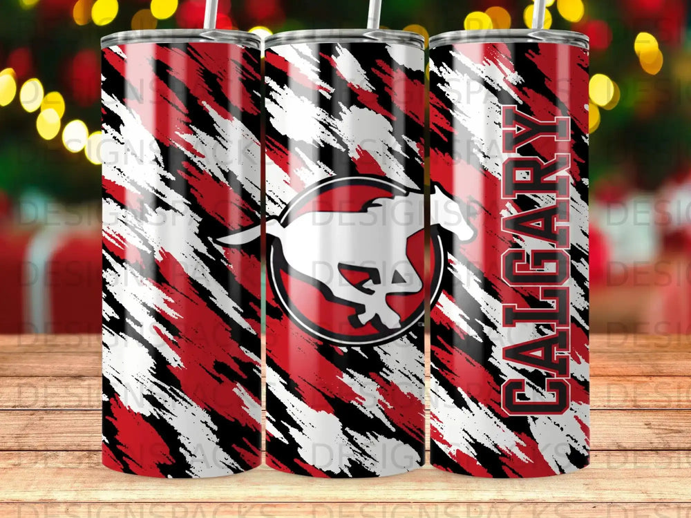 Calgary Horse Logo Red Black White Abstract Tumbler product type
