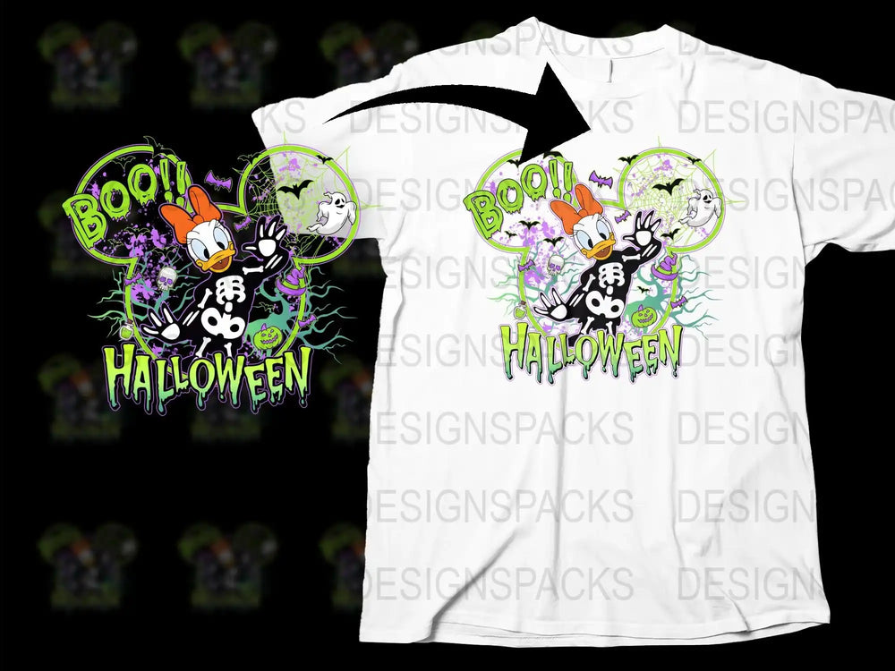 Halloween T-Shirt Boo Ghost Pumpkin Graphic Tee Spooky Party Costume Kids Adults Unisex Casual Wear