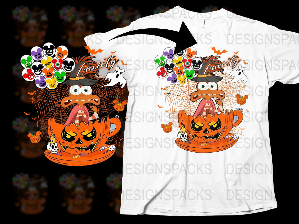 Halloween Pumpkin T-Shirt, Spooky Character Graphic Tee, Colorful Skulls, Unisex Adult Casual Wear