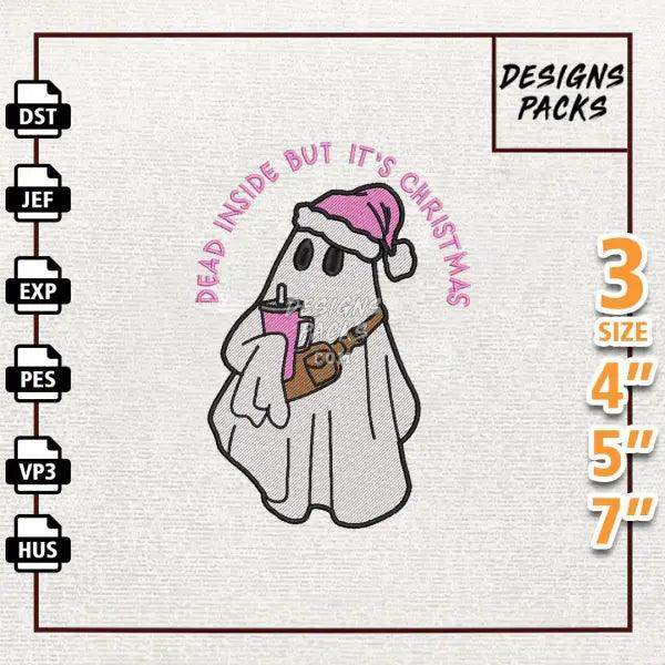 Dead Inside But It's Christmas Embroidery Design