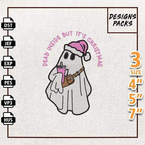 Dead Inside But It's Christmas Embroidery Design