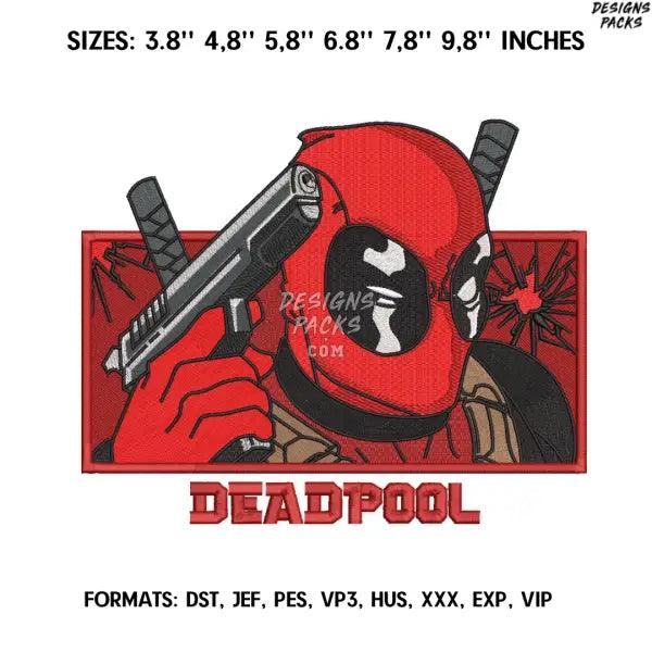Deadpool Embroidery Design File/ Marvel Anime Embroidery Design/ Machine Embroidery/ Design Pes Dst