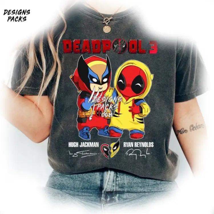Deadpool & Wolverine Ryan Reynolds Hugh Jackman Vintage 3 Png Design