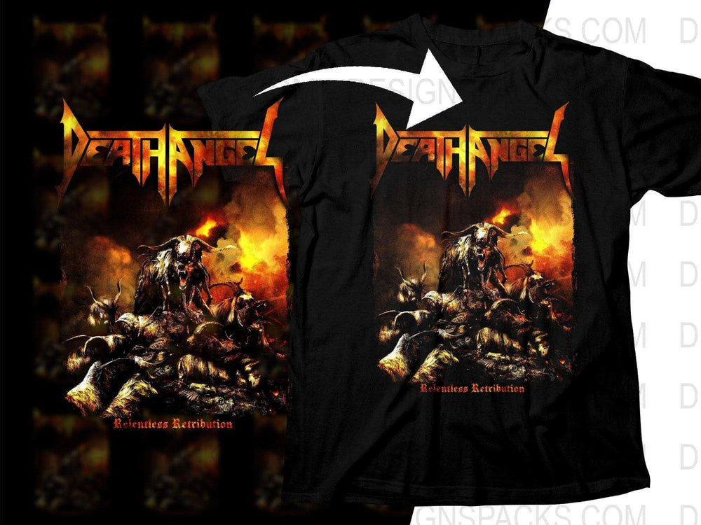 Death Angel Relentless Retribution Fiery Artistic Design Png Halftone Digital Download