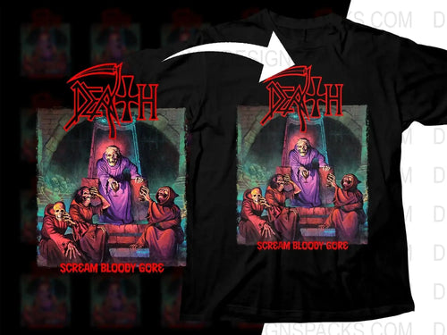Death Scream Bloody Gore Rock Horror Png Halftone Digital Download
