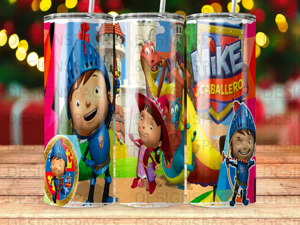 Mike the Knight and his friends on a colorful, cartoon-style background.