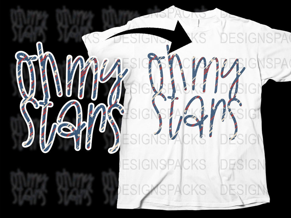 Oh My Stars Patriotic T-Shirt, Red White Blue Casual Tee, Unisex Graphic Shirt for Fourth of July