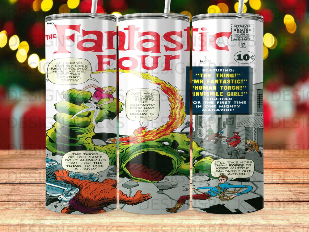 Fantastic Four comic cover featuring the Thing, Mr. Fantastic, Human Torch, and Invisible Girl.