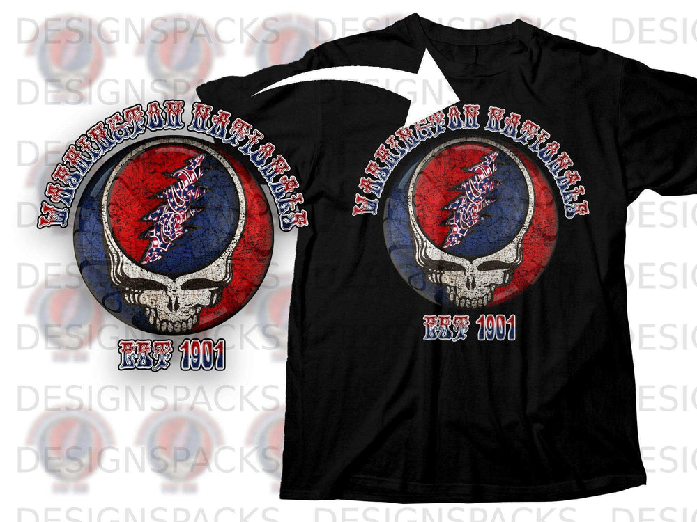 Louisiana Nationals Est 1901 Skull Graphic T-Shirt