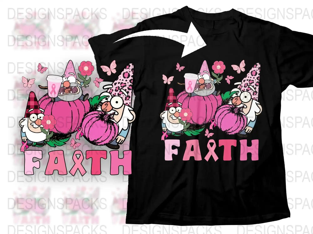 Colorful Gnome T-Shirt, Pink Floral Graphic Tee, Faith Inspirational Casual Shirt