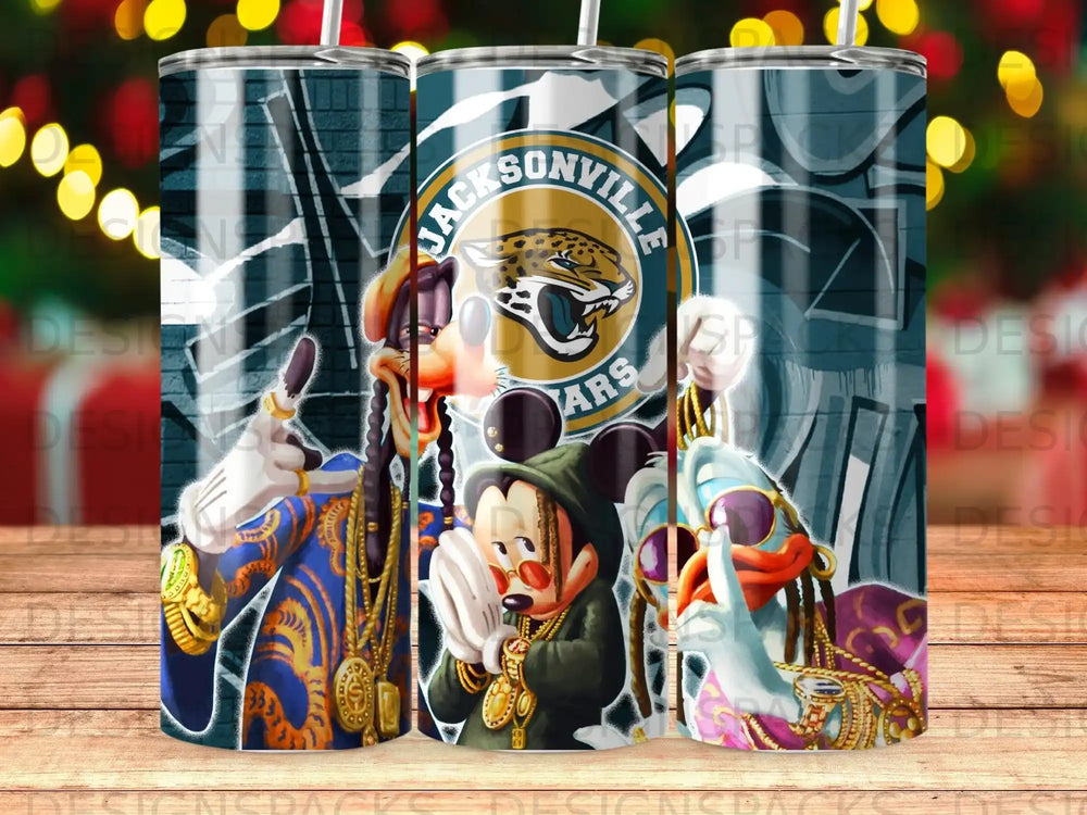 Jacksonville Jaguars characters with gold chains and bling.