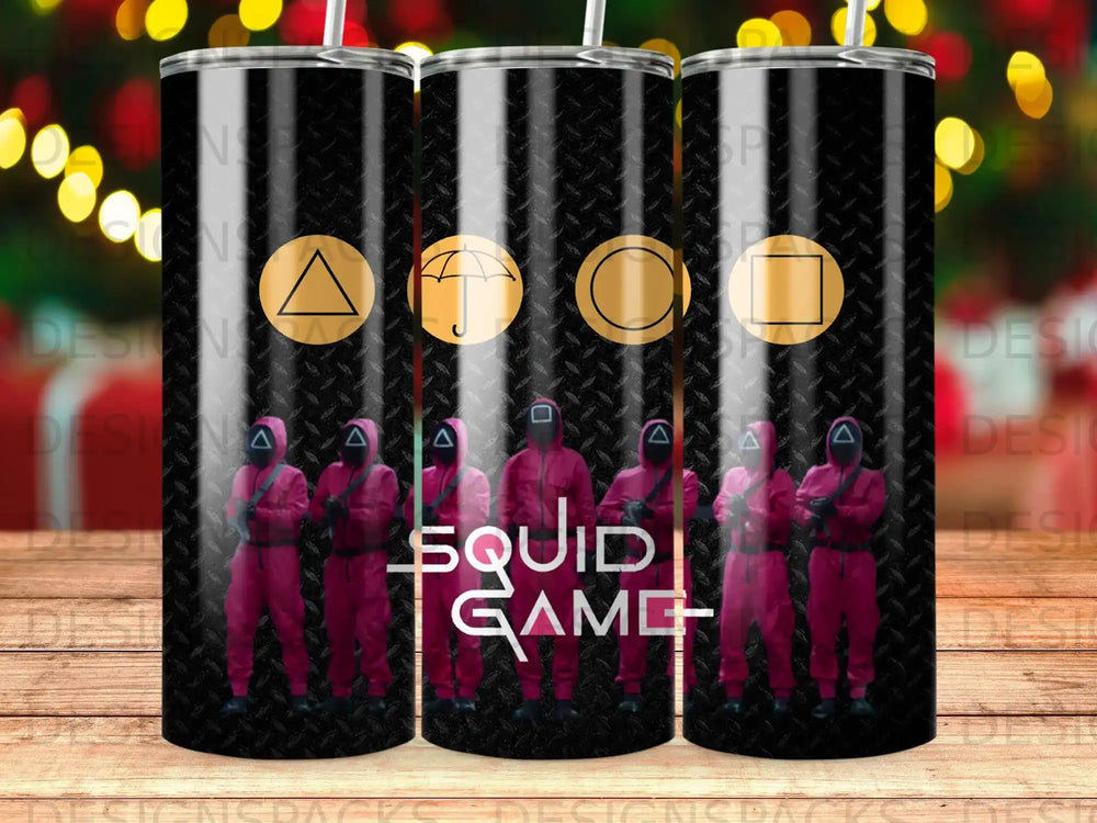 Squid Game Dalgona Shapes Pink Guards Tumbler product type
