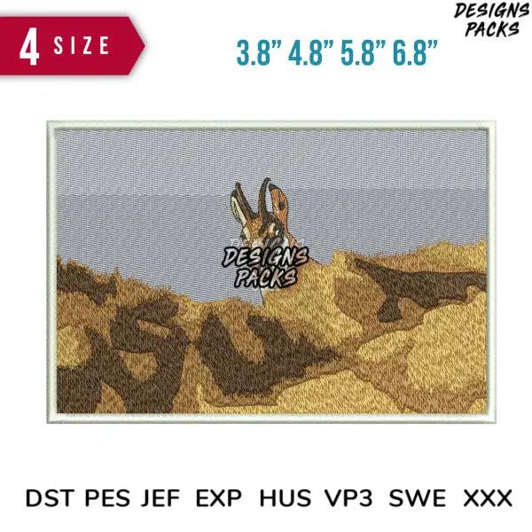 Deer photographic Embroidery Design 3.8" 4.8" 5.8" 6.8"