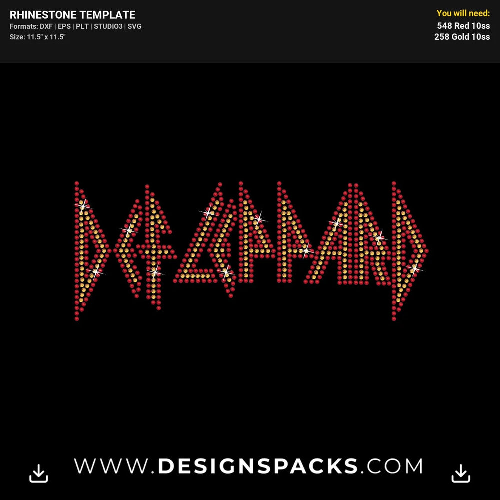 Def Leppard Rhinestone Digital Template