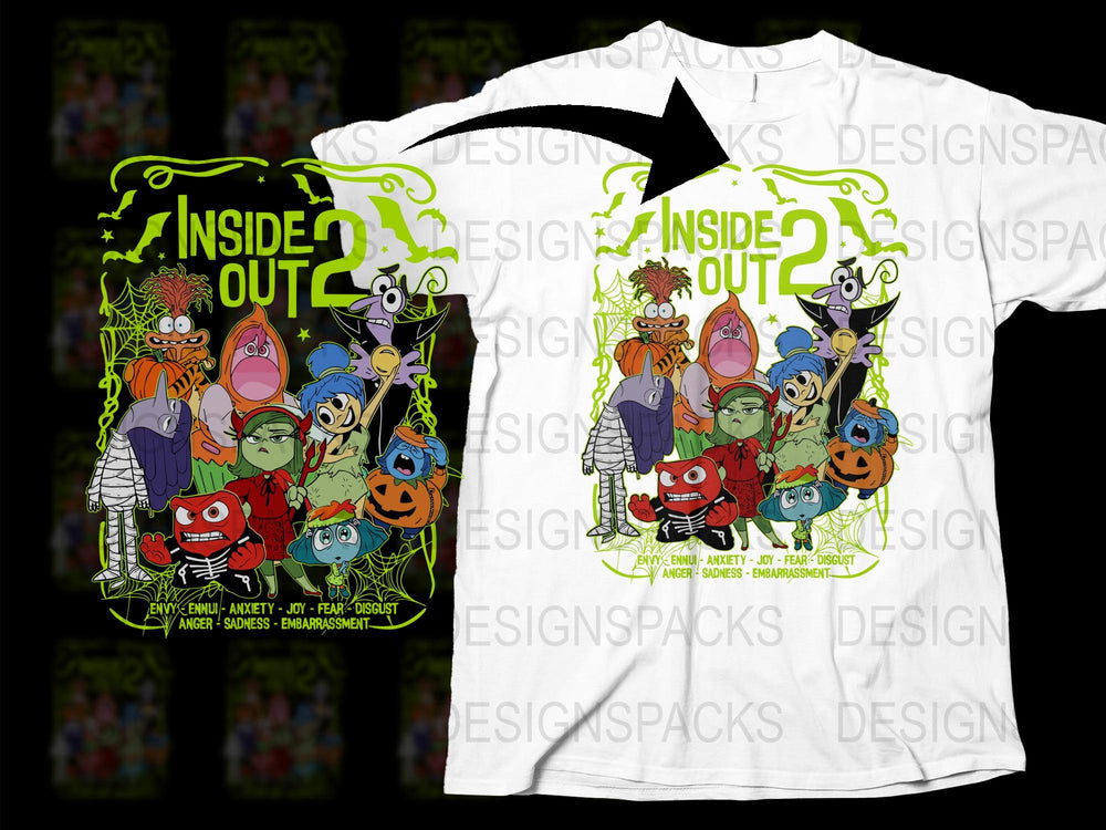 Inside Out Movie Characters T-Shirt, Colorful Emotions Graphic Tee, Unisex Kids and Adult Sizes