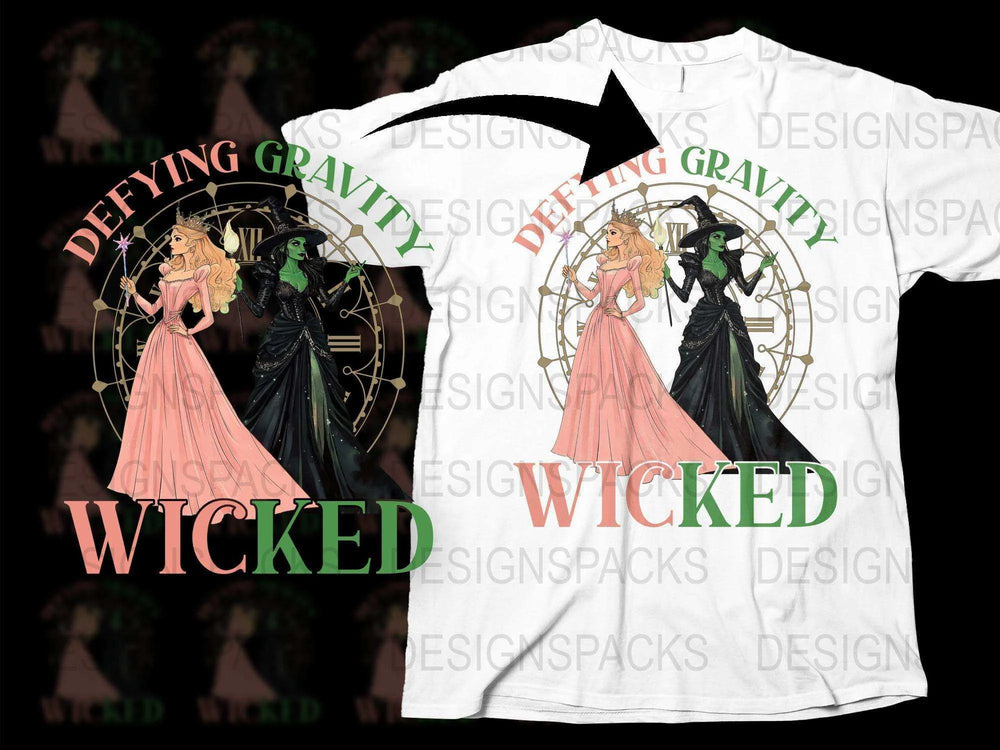 Wicked Musical T-Shirt, Defying Gravity, Elphaba and Glinda Graphic Tee, Broadway Fan Gift