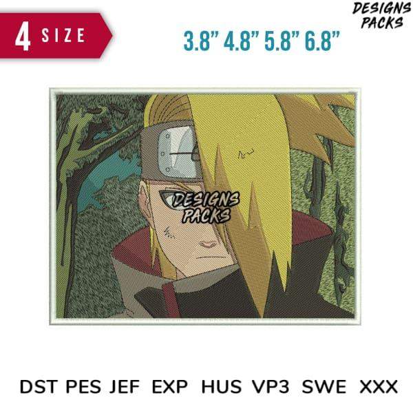 Anime character embroidery design in 4 sizes, print-ready PES DST formats for instant download