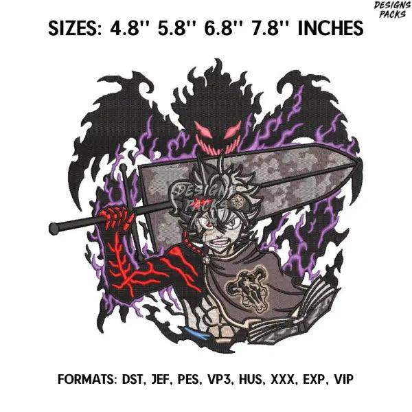 Demon Asta embroidery design file/Anime Embroidery Design File/ Embroidery Pattern/  Pes Format/ Black Clover