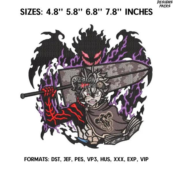 Demon Asta embroidery design file/Anime Embroidery Design File/ Embroidery Pattern/  Pes Format/ Black Clover