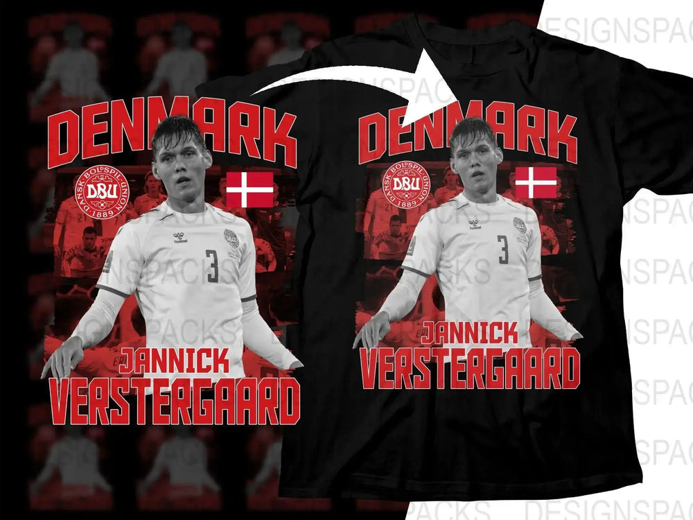 Denmark Jannik Vestergaard Soccer Graphic Soccer Png Digital Download