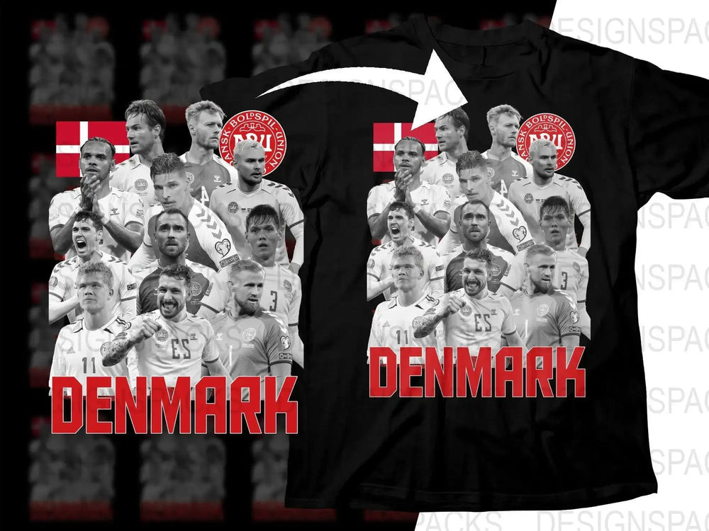 Denmark National Soccer Players Graphic Soccer Png Digital Download
