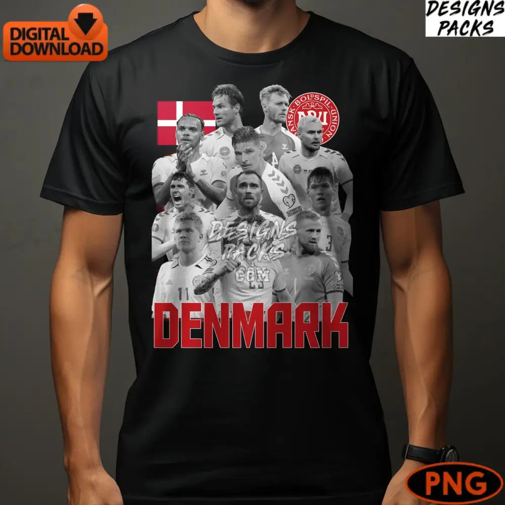 Denmark Soccer Team Digital Art Sports Instant Download Png European Football