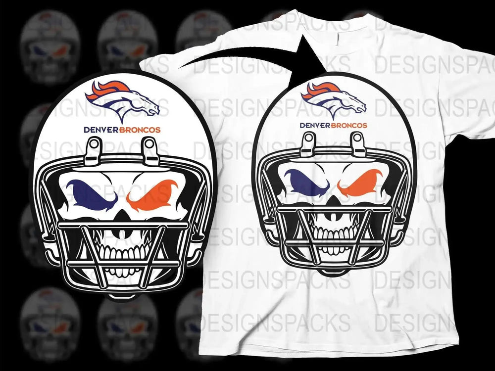 Denver Broncos Helmet T-Shirt, NFL Football Fan Gear, Graphic Tee for Men and Women