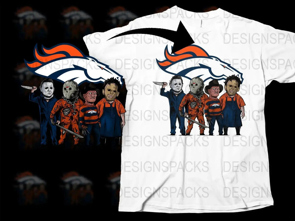 Denver Broncos Halloween Slashers Png Digital Download