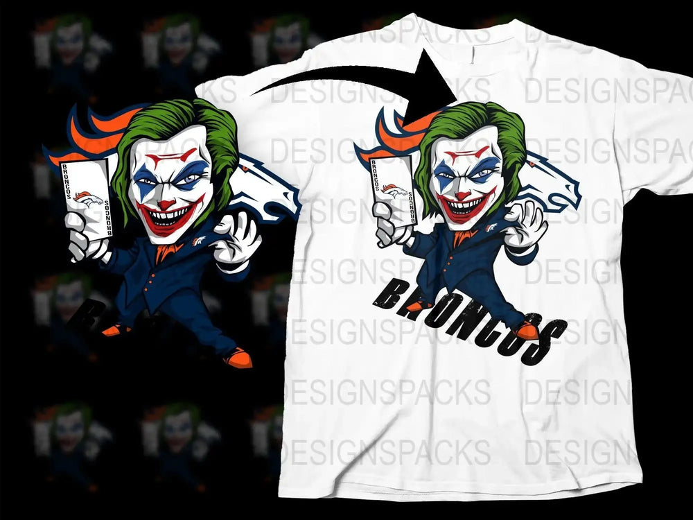 Denver Broncos Joker Parody Graphic Printed Png Digital Download