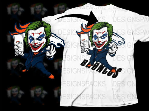 Denver Broncos Joker Parody Graphic Printed Png Digital Download
