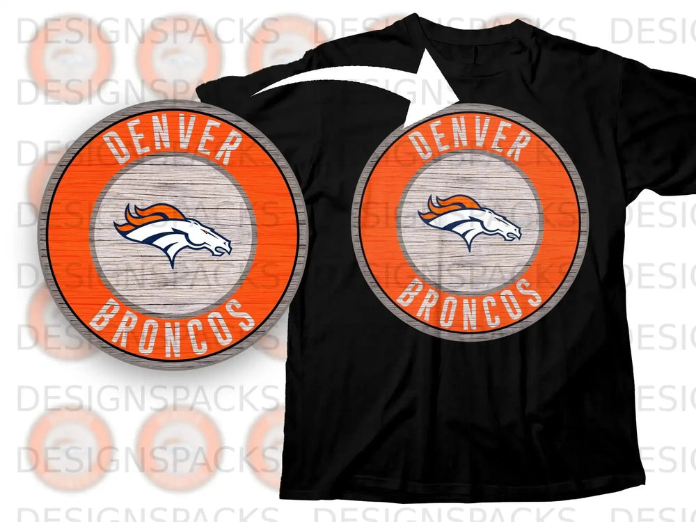 Denver Broncos Logo Design Graphic T-shirt