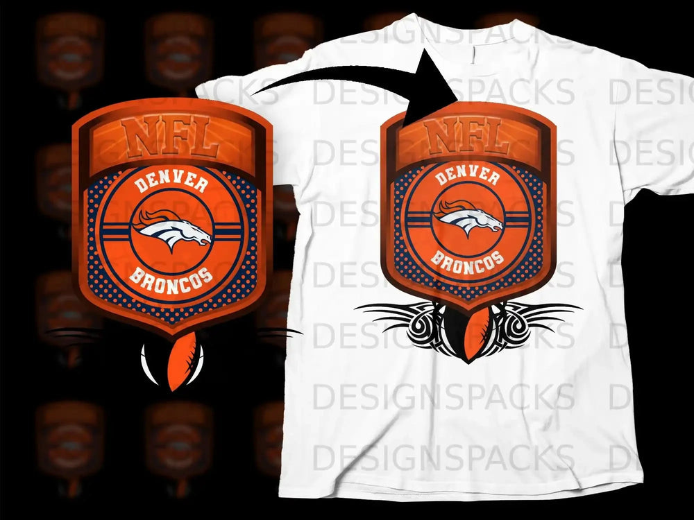 Denver Broncos NFL Design T-Shirt for Football Fans