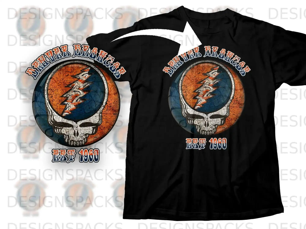 Denver Broncos Est 1960 Skull Design Shirt