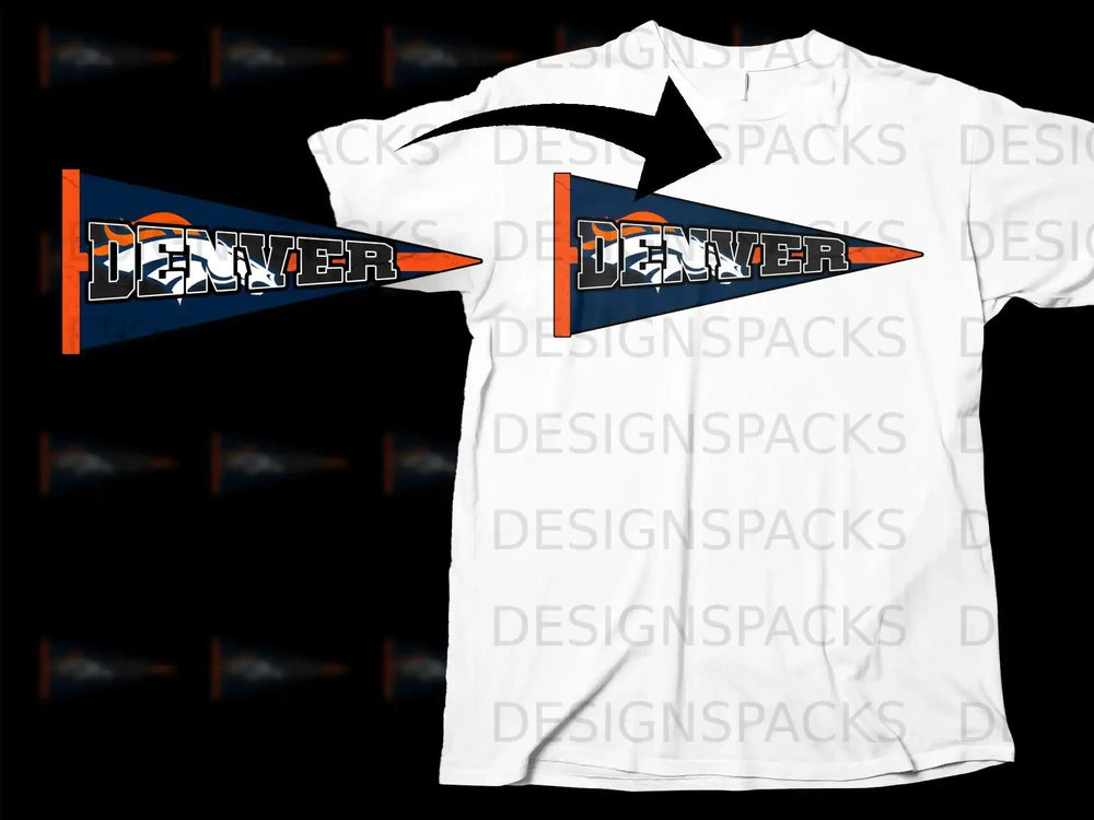 Denver Sports Team Pennant Design T-shirt