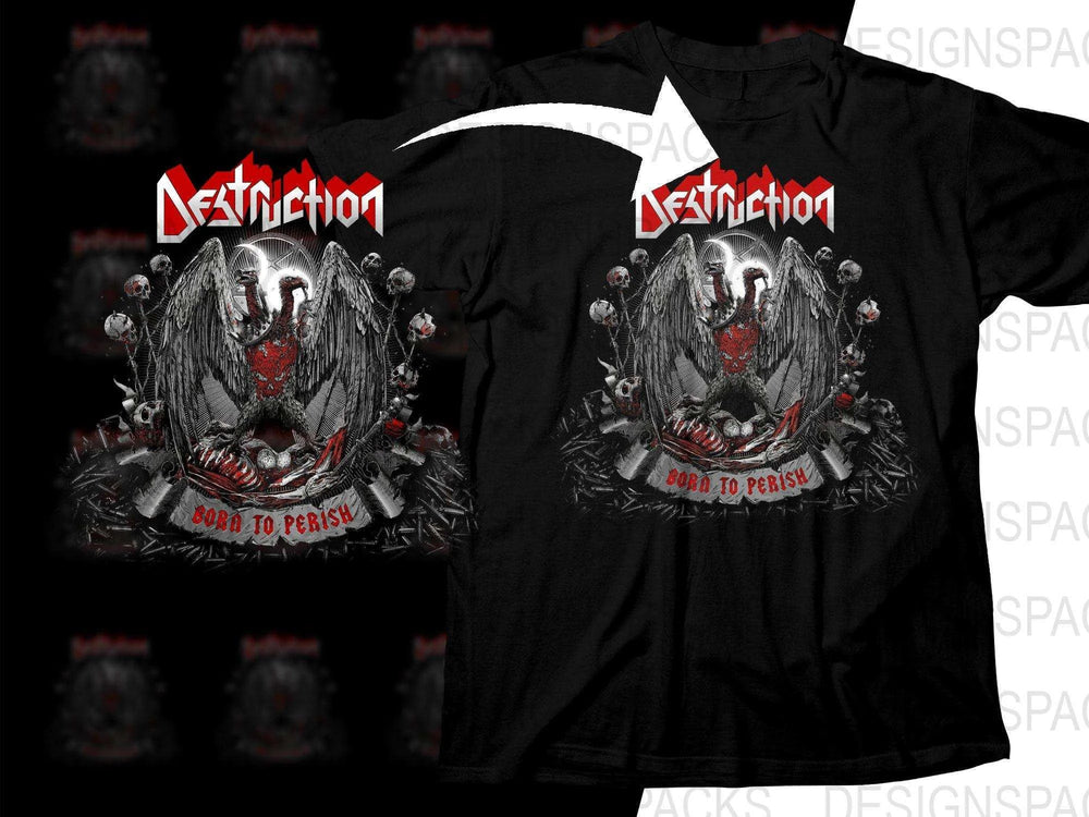 Destruction Bora To Perish Rock Music Band Graphic Png Halftone Digital Download