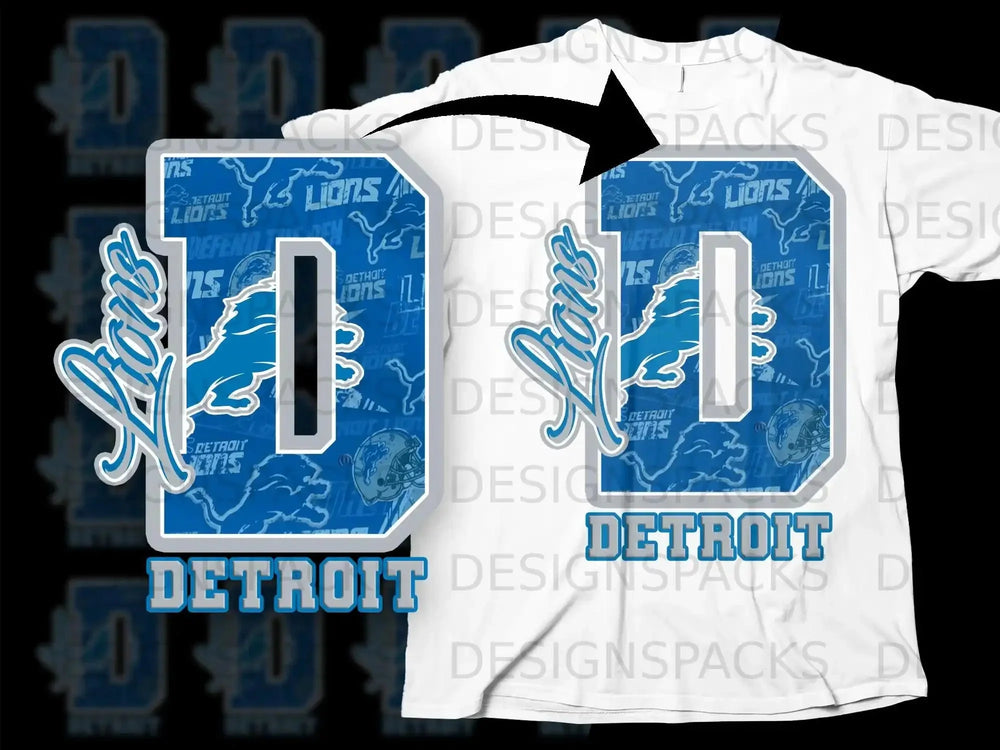 Detroit Lions D Large Letter Graphic T-Shirt