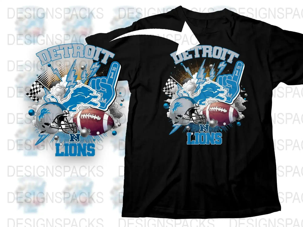 Detroit Lions Graphic T-Shirt, Football Fan Apparel, Sports Team Tee, Casual Wear, Men's Fashion Shirt, Gift for Him