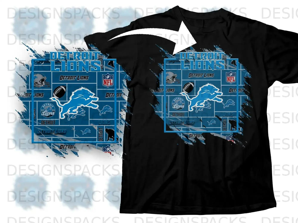 Detroit Lions NFL Team Logo Graphic Design Apparel Shirt