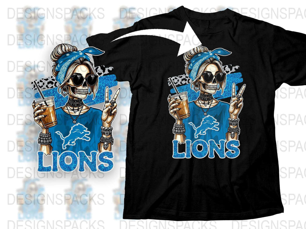 Cool Lion Skull Graphic T-Shirt, Hipster Skull with Sunglasses and Hat, Urban Streetwear, Casual Fashion Tee for Men and Women