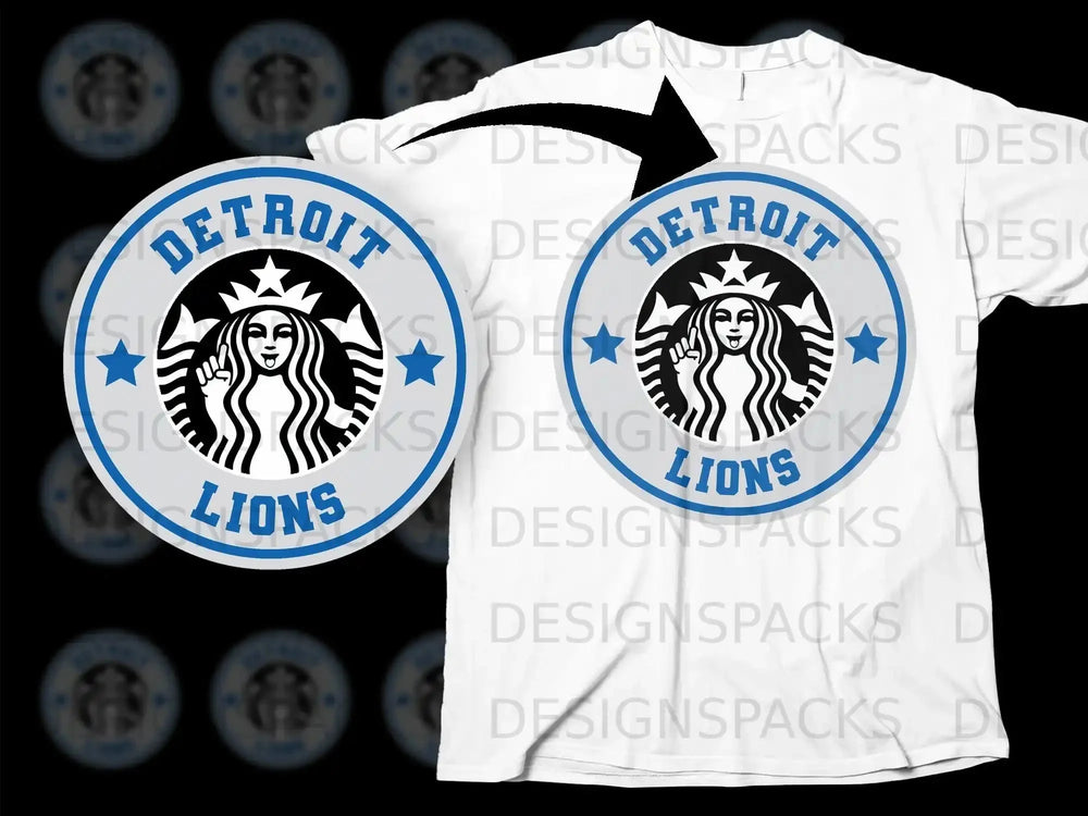 Detroit Lions Unique Coffee Logo Graphic Shirt