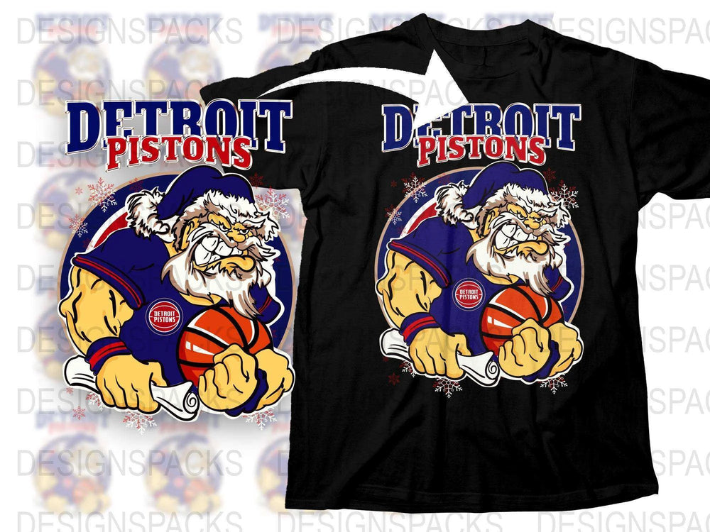 Detroit Pistons Inspired T-Shirt, Vintage Cartoon Bulldog Design, Sports Fan Apparel, Unisex Black Tee