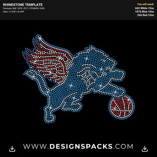 Detroit Sports Teams Mashup Rhinestone Digital Template